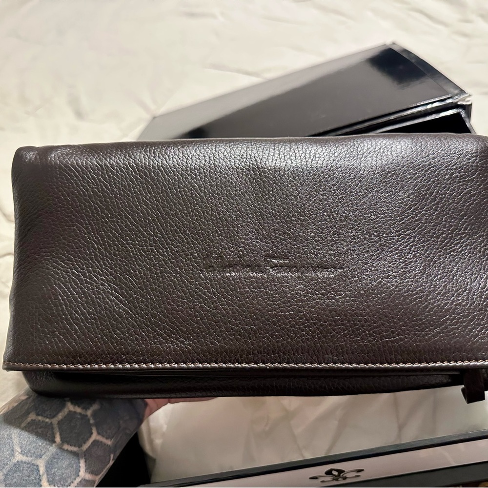Salvatore ferragamo leather clutch